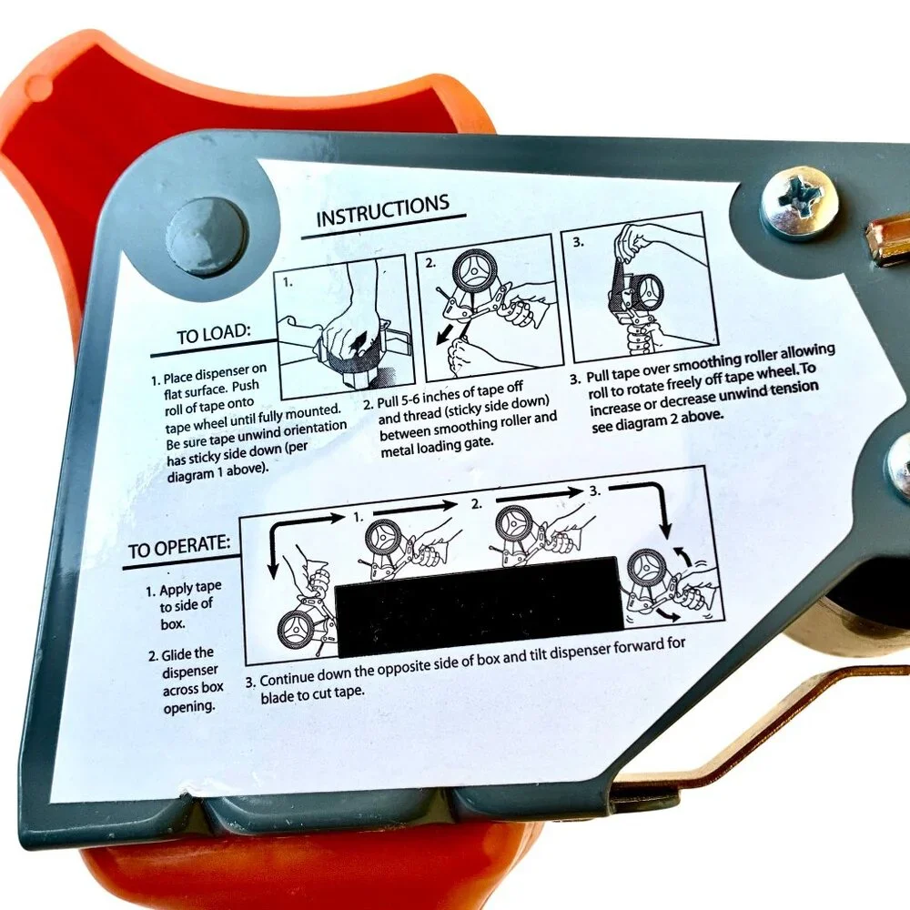 U-Haul Tape Gun Dispenser for Shipping Packing Storage Orange Plastic + Metal